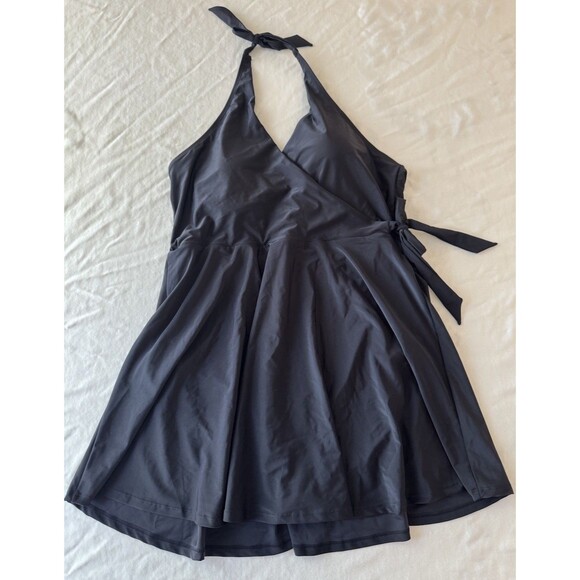 Ocean Blues Women's swimsuit V-Neck One Piece Swim dress Halter Wrap size 3XL - Picture 7 of 12